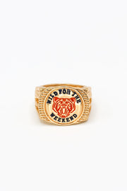Baller Bear Coin Signet Ring