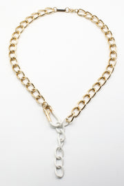 Dipped Chain Clasp Necklace