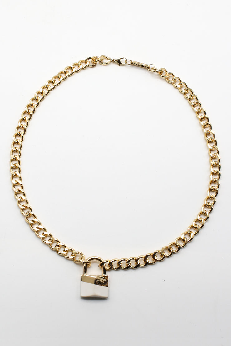 Dipped Padlock Pendant Necklace