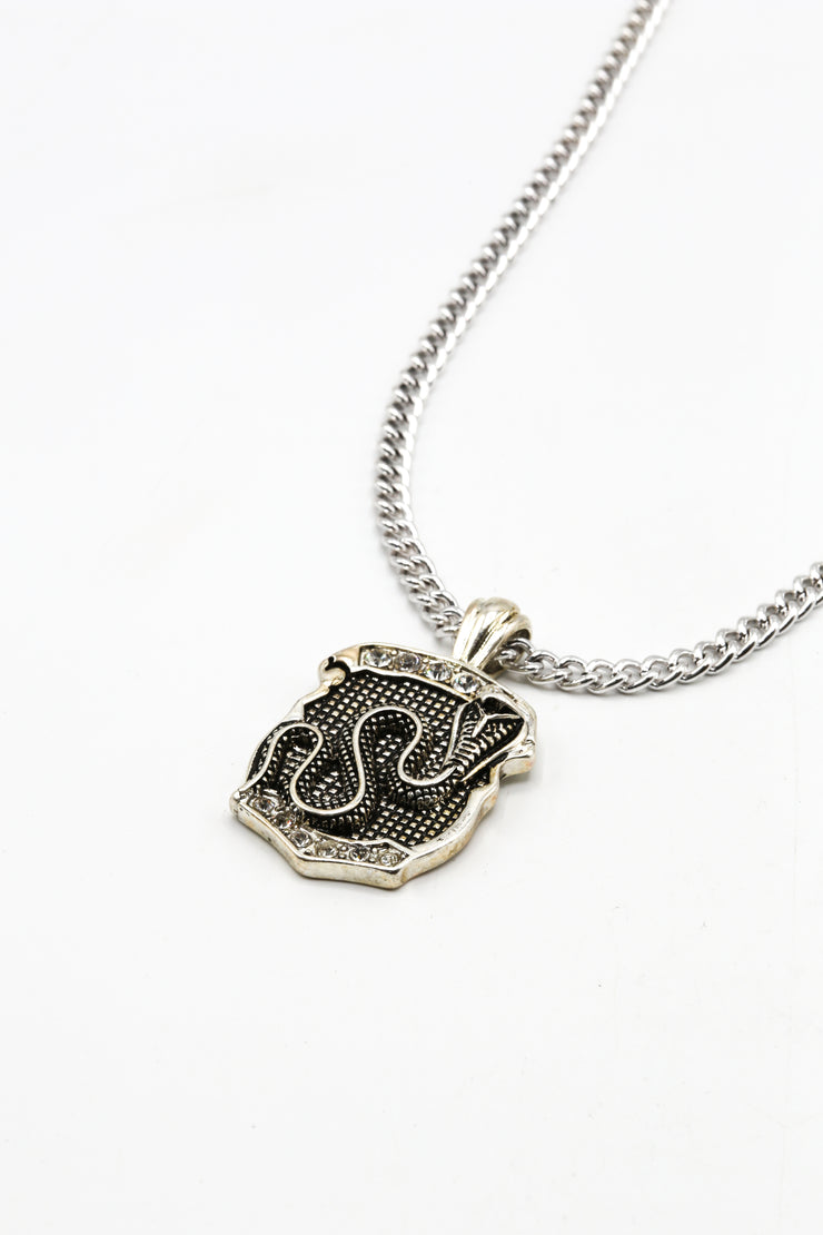Street Smart Snake shield Pendant Necklace